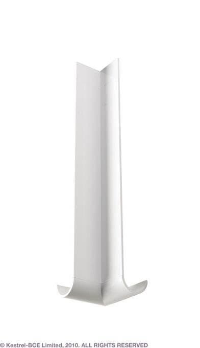 White Bullnose Fascia Internal Corner Joint - 250mm