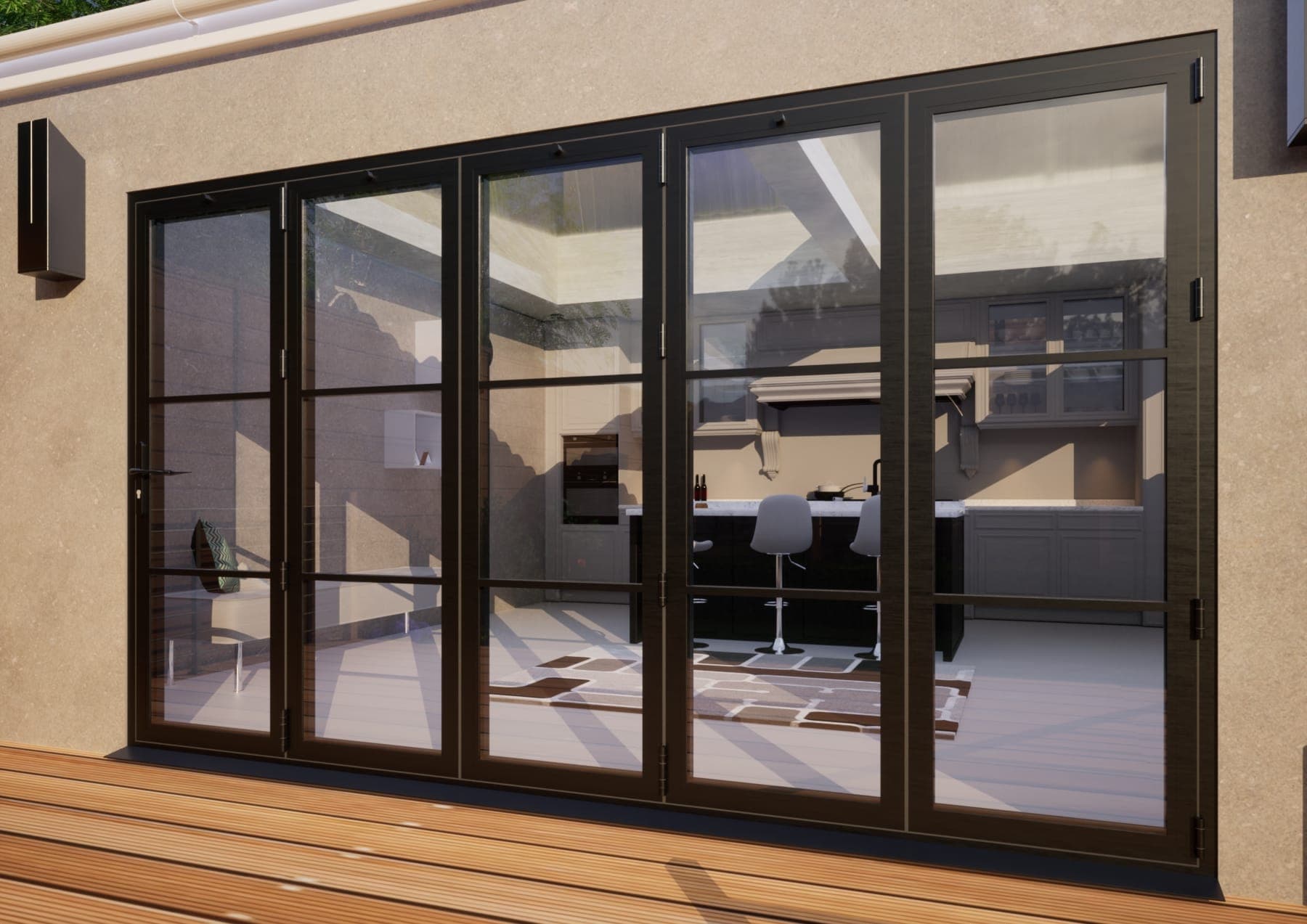 Heritage Aluminium Bifold Door Part Q Compliant - 3600mm Grey - 5 Right
