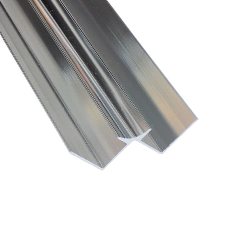 Laminate Wall Panel 10mm Internal Corner Trim - 2420mm Silver