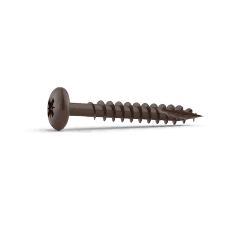 Durapost Pan Head Timber Screws - 4mm x 40mm Sepia Brown - Pack Of 10
