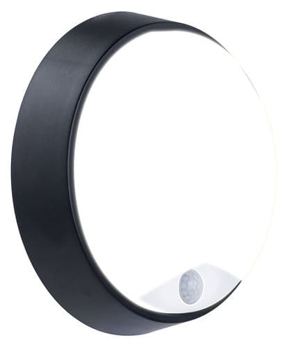 Eber10P40-01 Eco Round Bulkhead Pir Ip54 700Lm 10W 4000K Supplied Black And White Trim EBER10P40-01