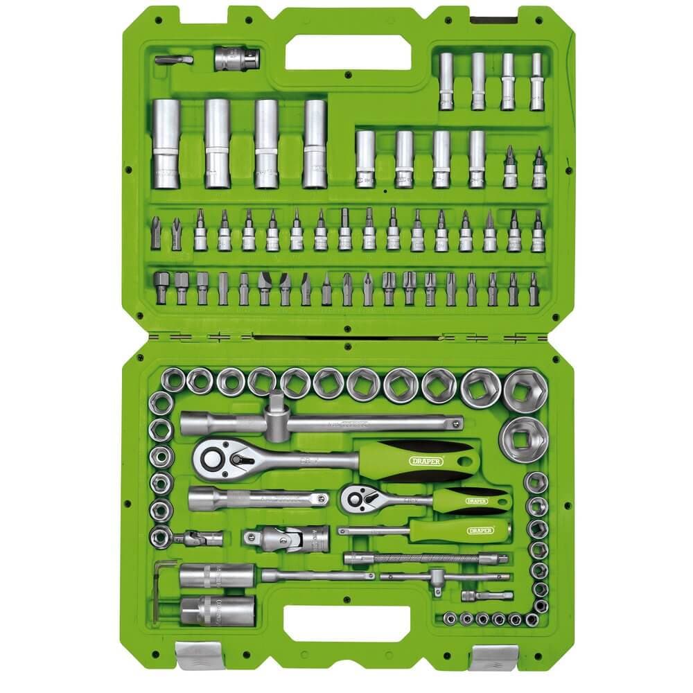Draper 55318 Metric Socket Set 1/4” And 1/2” Sq. Dr. (100 Piece) per kit