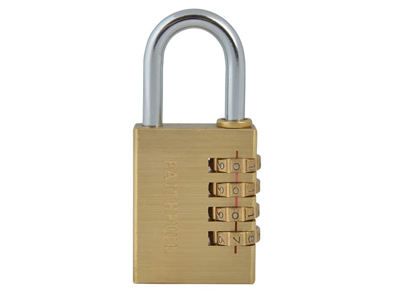 Faithfull NL11 Brass Combination Padlock 38Mm