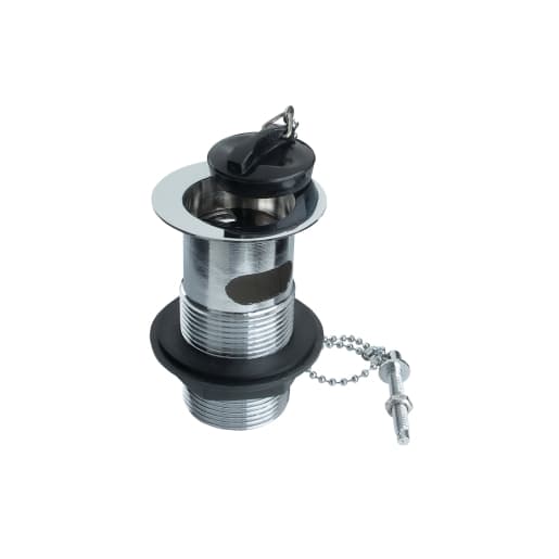 Embrass Peerless 201240 Basin Waste Slotted Brass With Black Poly Plug and Ball Chain and Stay 1.25in
