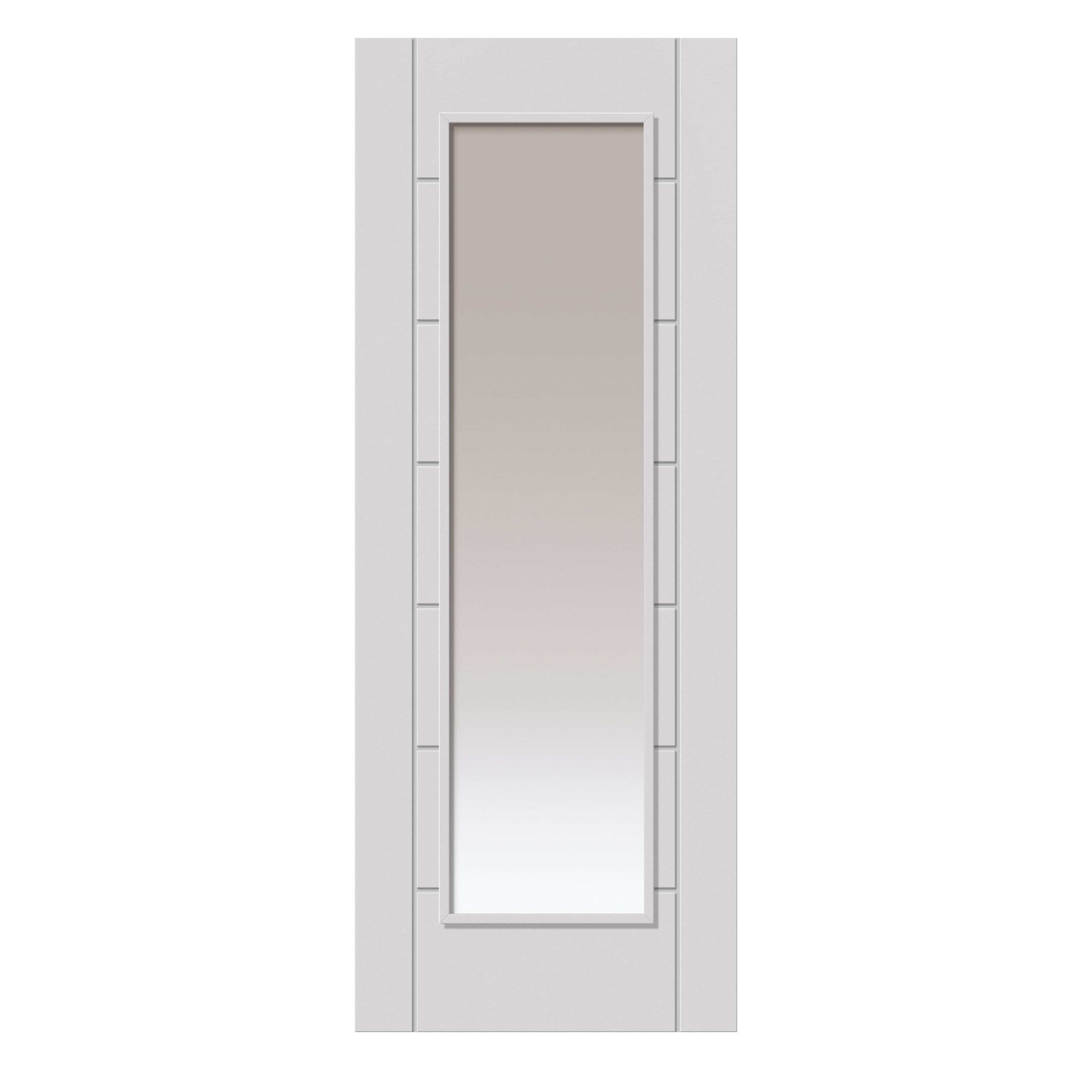 Palomino White Contemporary Clear Glazed Internal Door - Primed - 35 x 1981 x 686mm