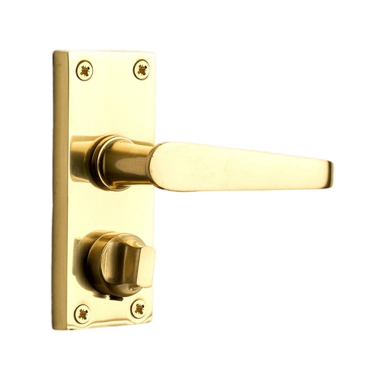 Victorian Straight Lever - Privacy Door Handle - Polished Brass - Pair - Designer Levers