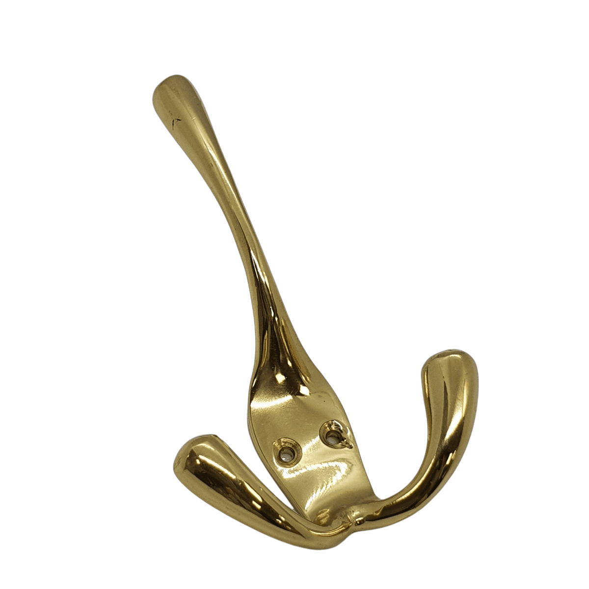 Triple Prong Clothing Hook - Polished Brass - Decohooks