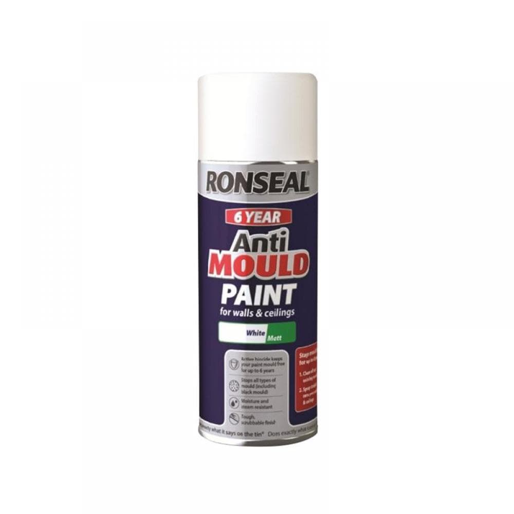 Ronseal 37481 6 Year Anti Mould Aerosol White Matt 400Ml