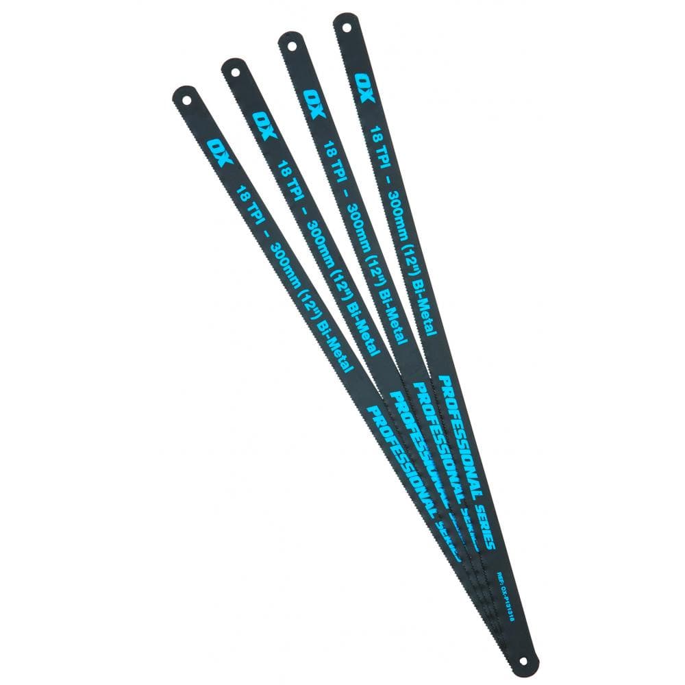 Ox Tools OX-P131318 Ox Pro 12in Hacksaw Blades 18 Tpi Pack 4 EA