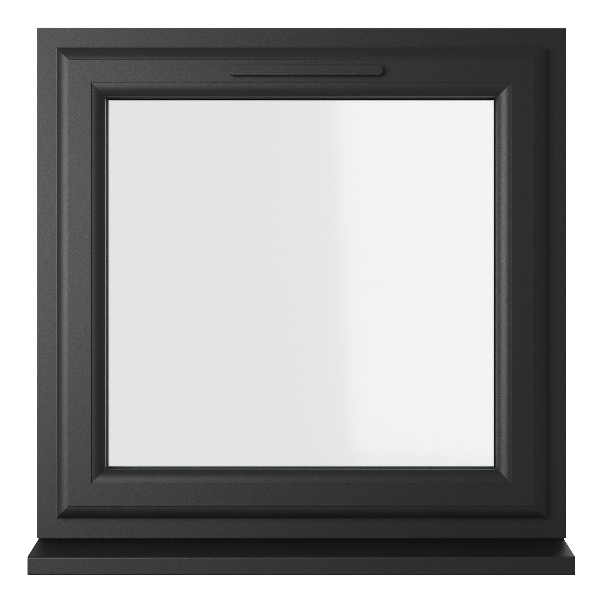 Crystal Double Glazed uPVC Window Black/White Top Opener 610mm x 610mm Clear