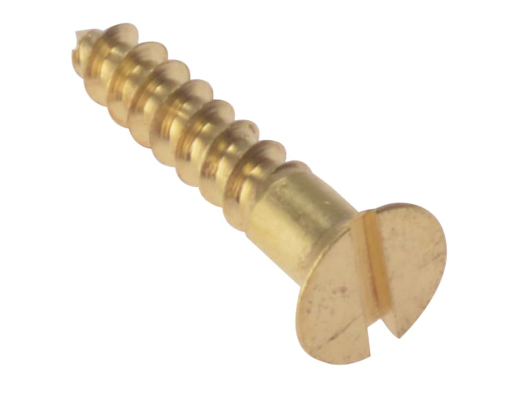 ForgeFix Wood Screw Slotted CSK Solid Brass 1.1/2in x 6 Box 200 CSK1126BR