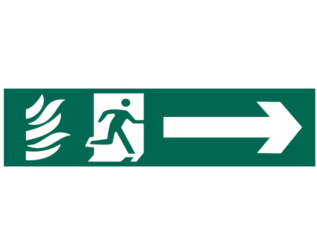 Scan Running Man Arrow Right - PVC Sign 200 x 50mm 5200