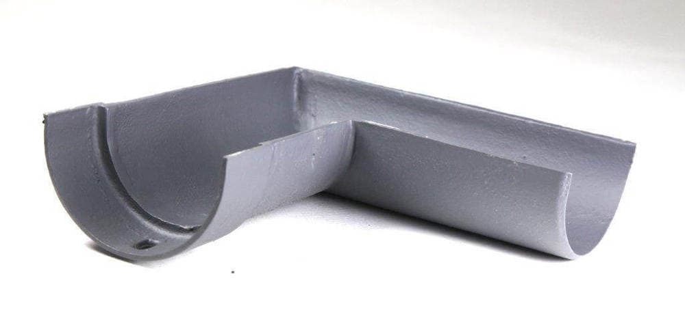 Hargreaves Premier Cast Iron Deep Half Round Gutter Right Hand Angle - 90 Degree x 100mm Primed