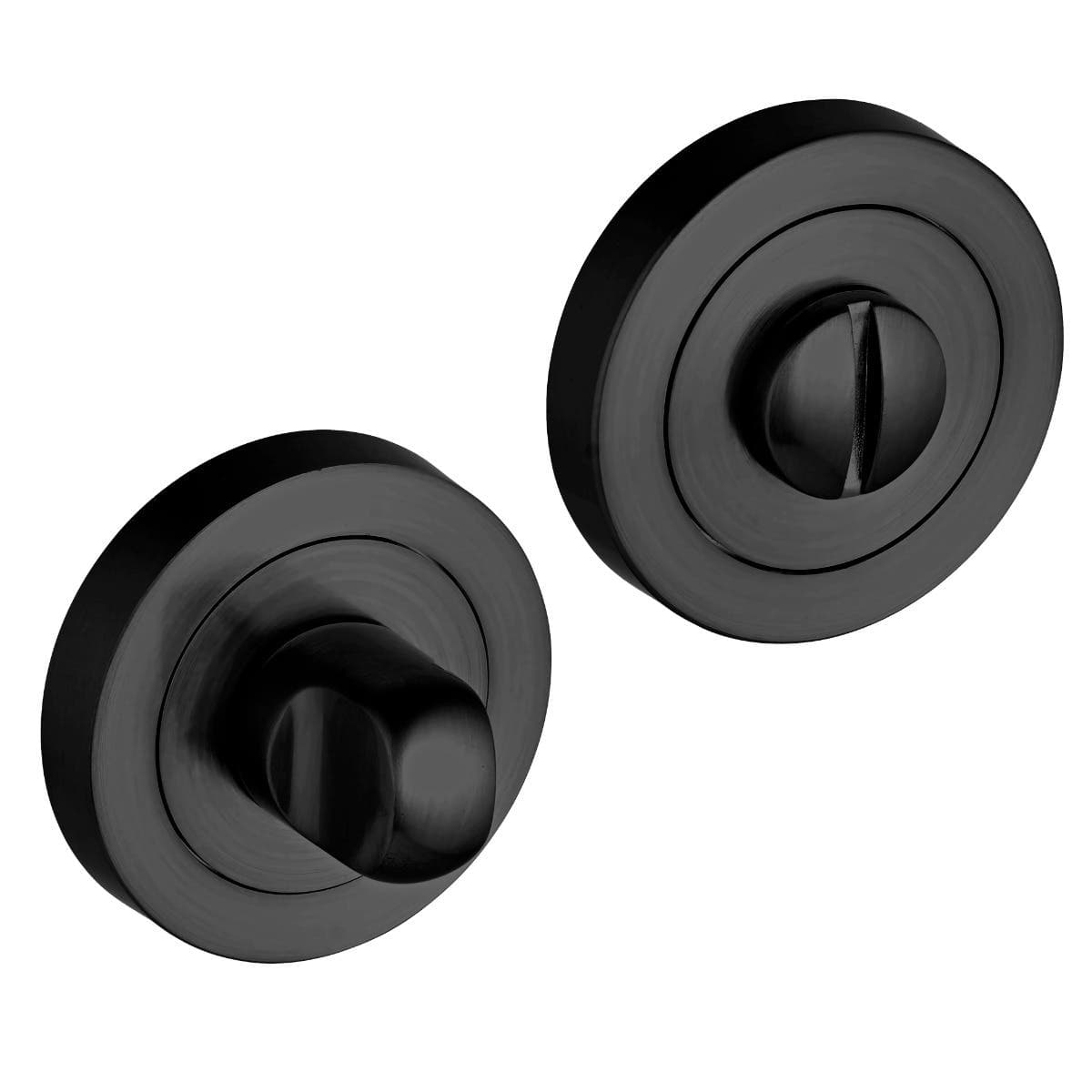 Bathroom Door Thumbturn Lock and Release Set - Matte Black - Hollow/Solid Doors - Designer Levers