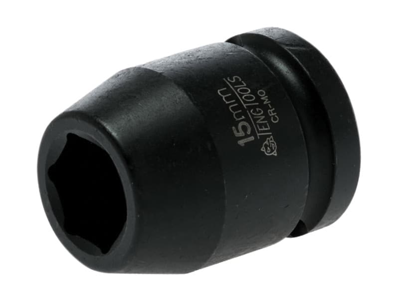 Teng 920515N Impact Socket Hexagon 6-Point 1/2In Drive 15Mm