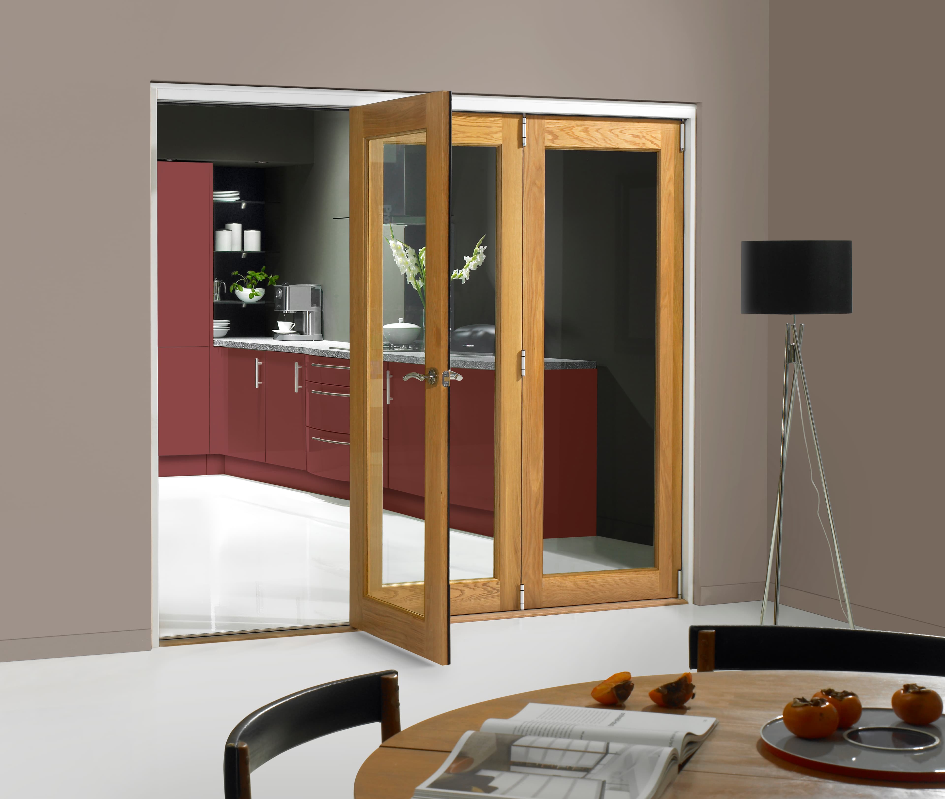 Jci Door Unfinished 1 Light Oak Veneer Fold Room Divider 2100 x 40mm