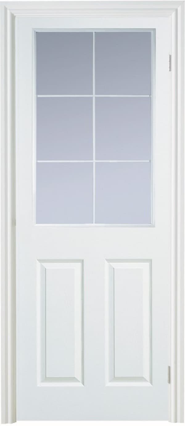 Premdor White Moulded 6-Light Glazed Smooth Door with Clear Glass 1981 x 686 x 35mm