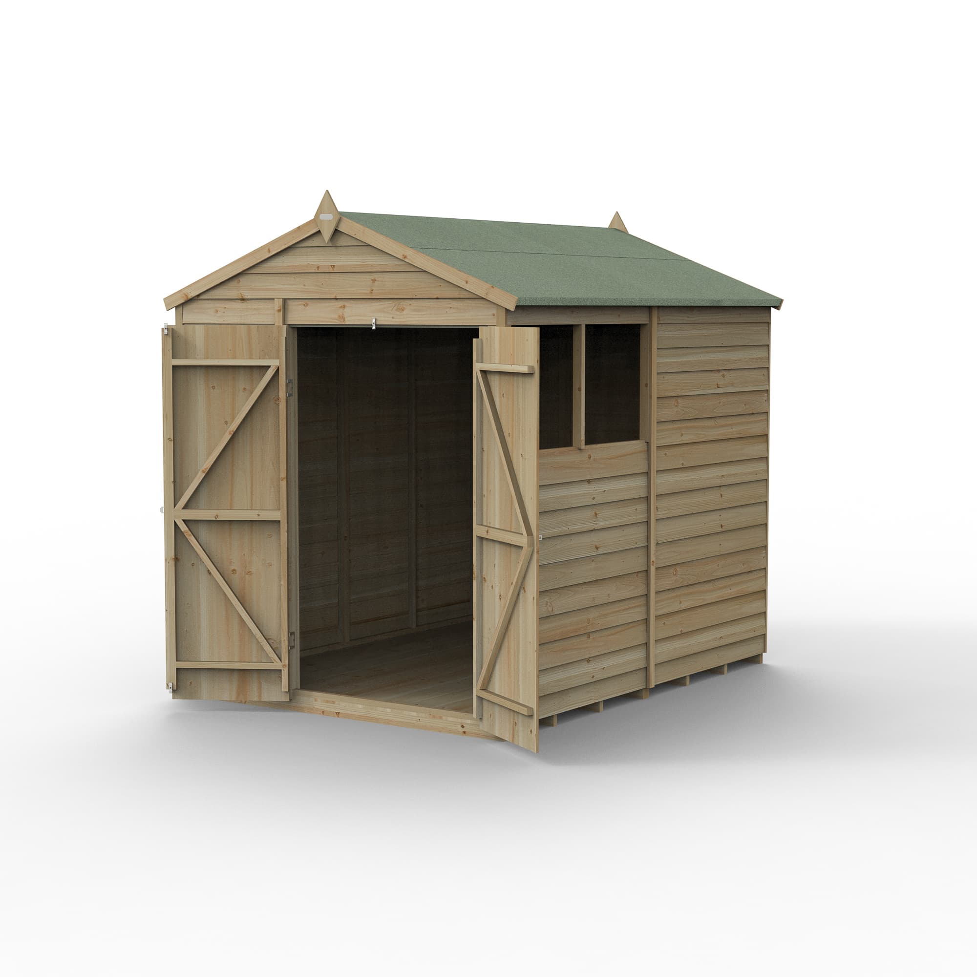 Forest Garden 4LIFE Apex Shed 6 x 8 - Double Door - 2 Window
