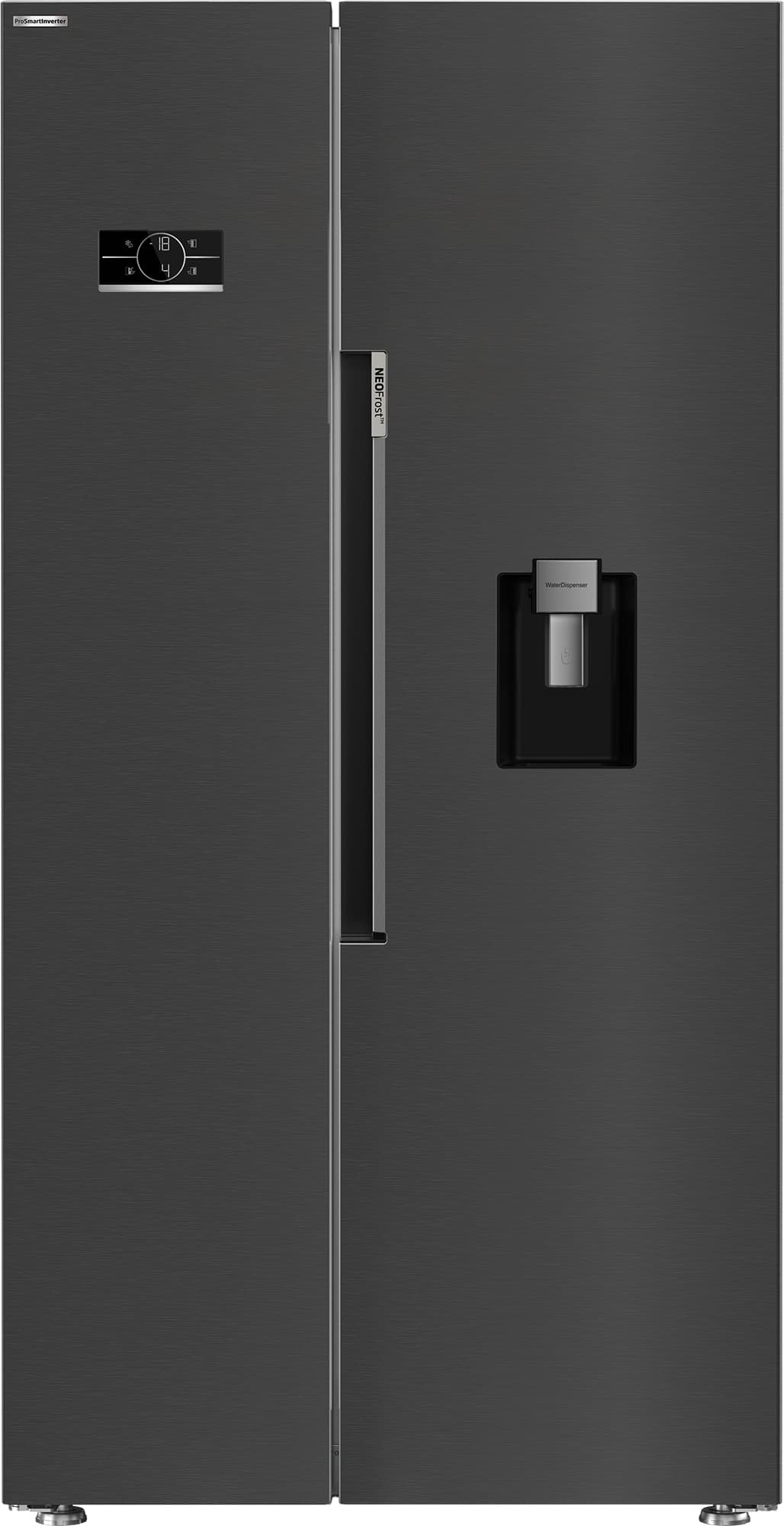 Beko American Style Side By Side Fridge Freezer with LED Display Black Steel 980mm - ASD2442VPZ
