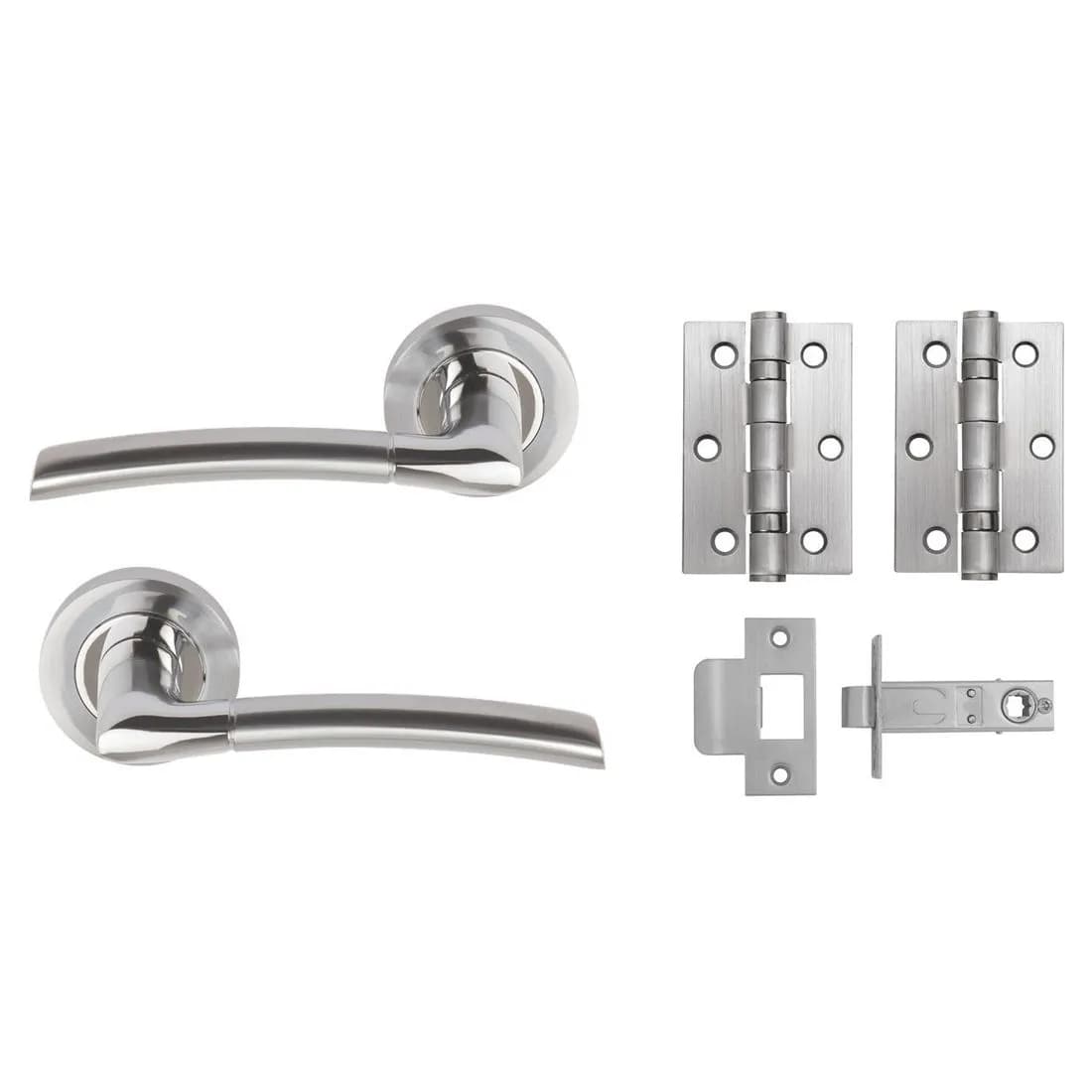 Plus Lever Door Pack Satin Chrome