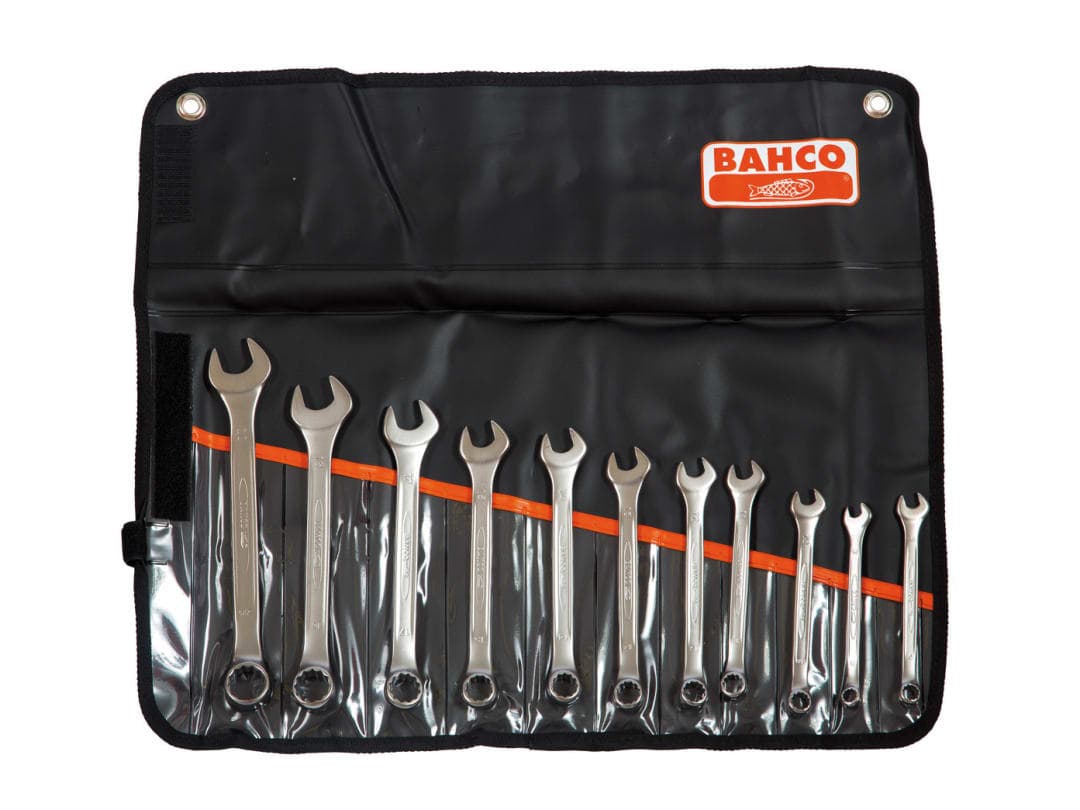 Bahco Chrome Polished Combination Spanner Set, 11 Piece 111M/11T