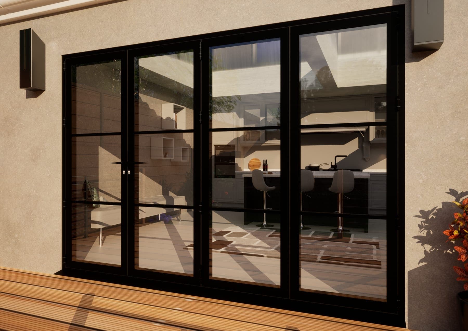 Heritage Aluminium Bifold Door - 3000mm Black - 1 Left 3 Right