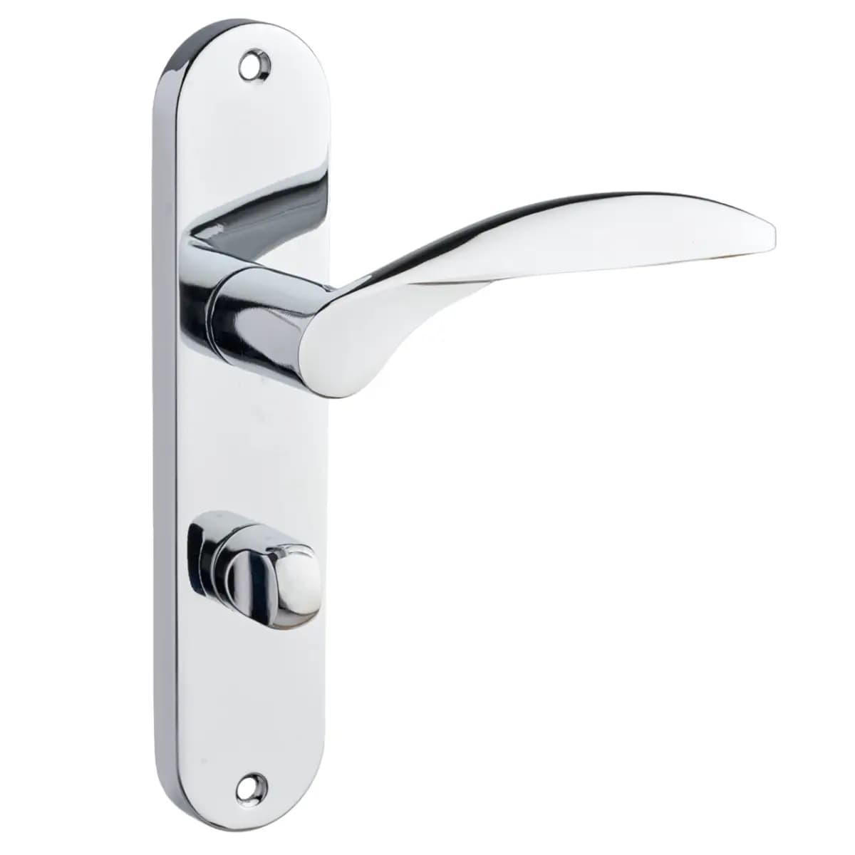 Bordeaux Lever Thumbturn Lock Bathroom Door Handle - Polished Chrome - Pair - Designer Levers