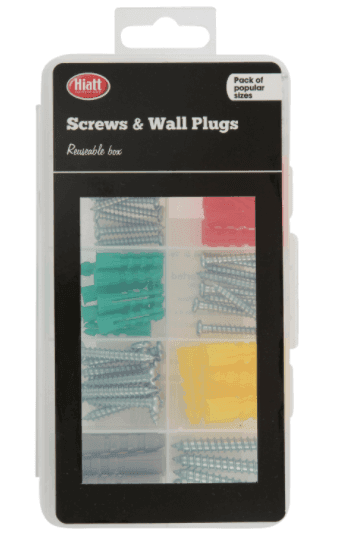 Screws And Wall Plugs - Complete Kit - 120 Piece - Hiatt Hardware
