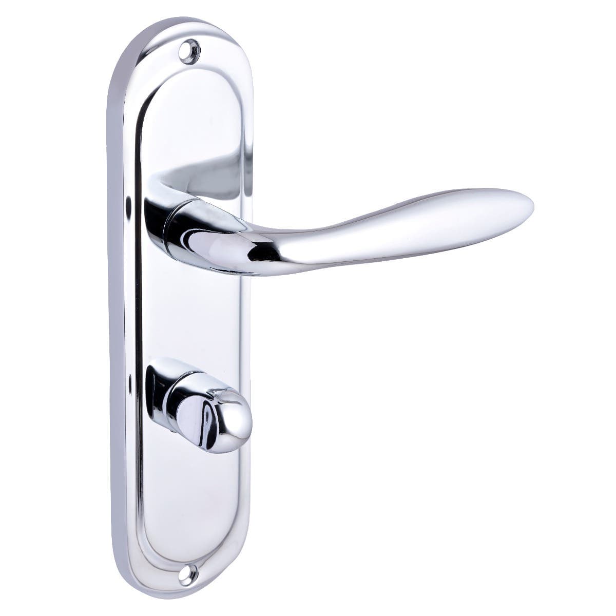 Mocho Thumbturn Lock Bathroom Door Handle - Polished Chrome