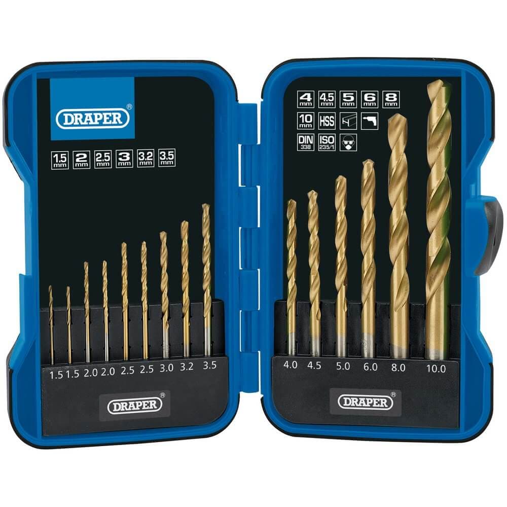 Draper 18549 Metric Titanium Nitride Coated Hss Drill Bit Set (15 Piece) per set