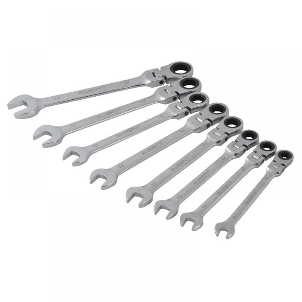 Bluespot Tools 04300 Flexible Head Ratchet Set 8 Piece