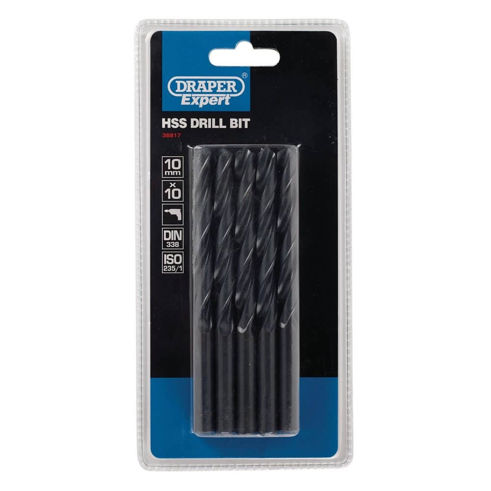 Draper Expert 38817 Hss Drill Bit 10.0Mm (Pack Of 10) per card
