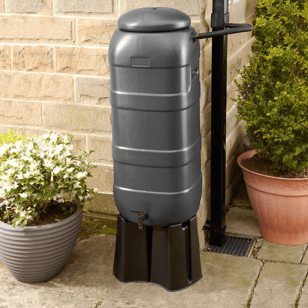 100L Grey RainSaver Kit Includes Multi Piece Stand and Diverter Straights Manufacturing