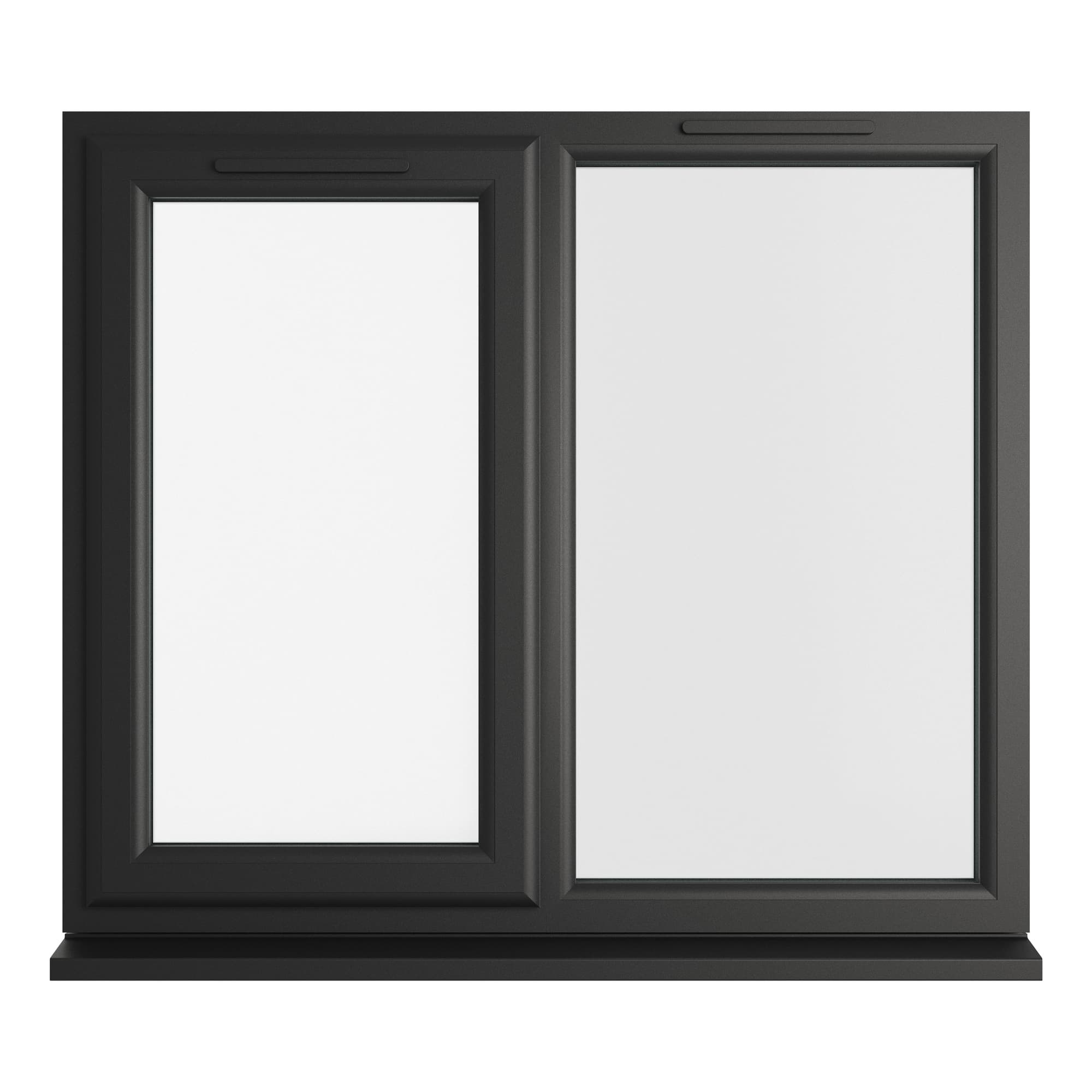 Crystal Double Glazed uPVC Window Black/White Left Hung 1040mm x 1190mm Clear