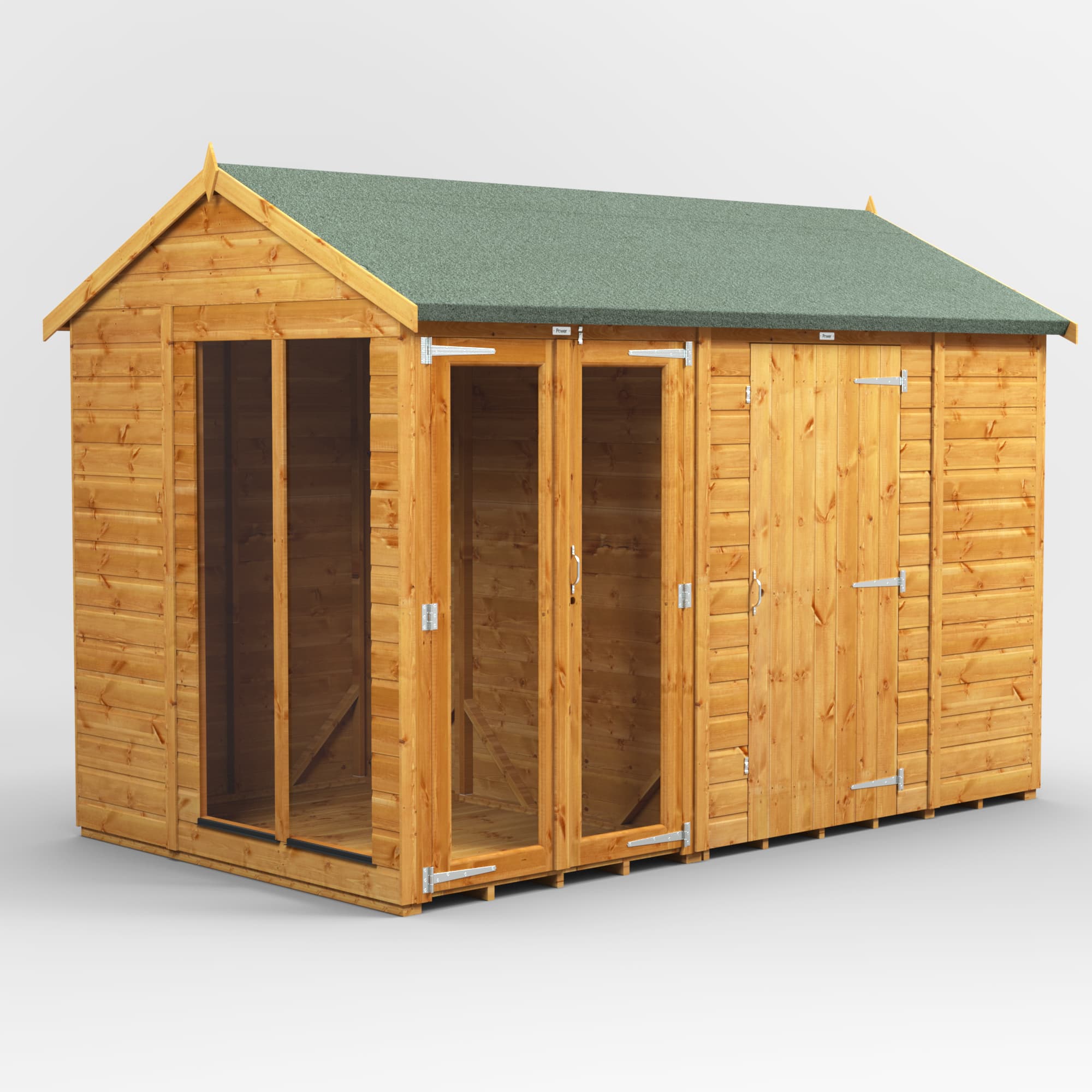 Powersheds 10 x 6 Power Apex Summerhouse With 6ft Side Store