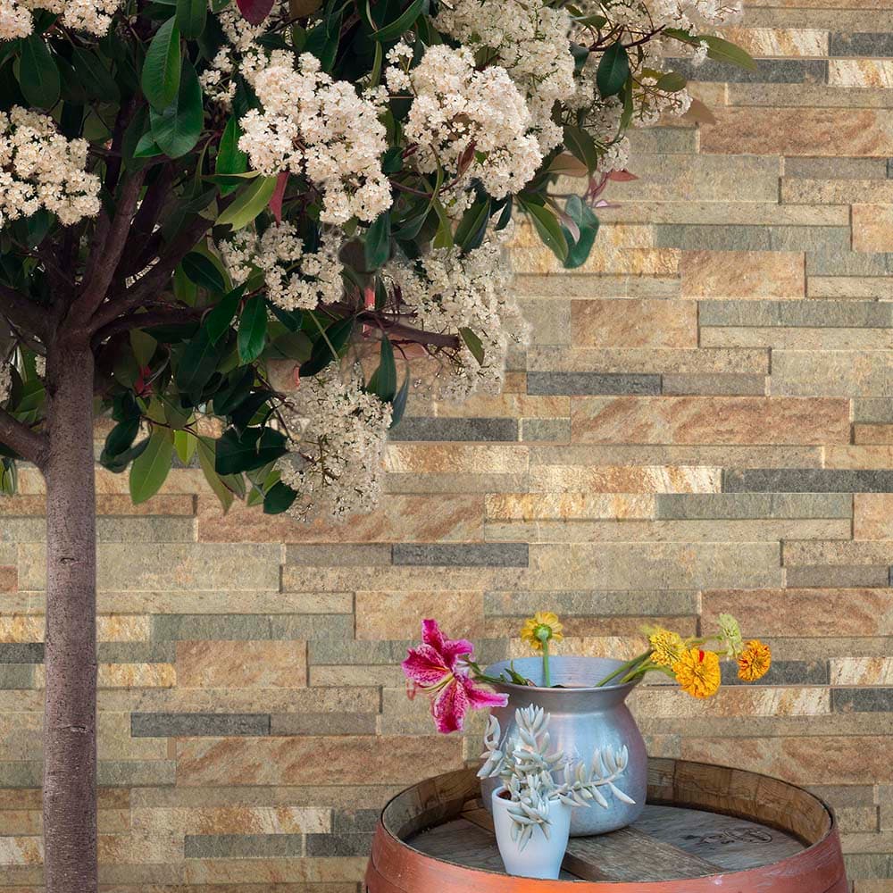 Global Stone Porcelain Cladding Quartz Gold 400 x 160mm