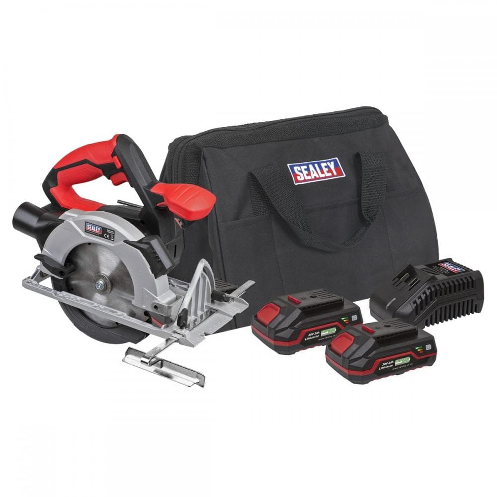 Sealey CP20VCSKIT Circular Saw Kit 20V Sv20 Series Ø150Mm - 2 Batteries
