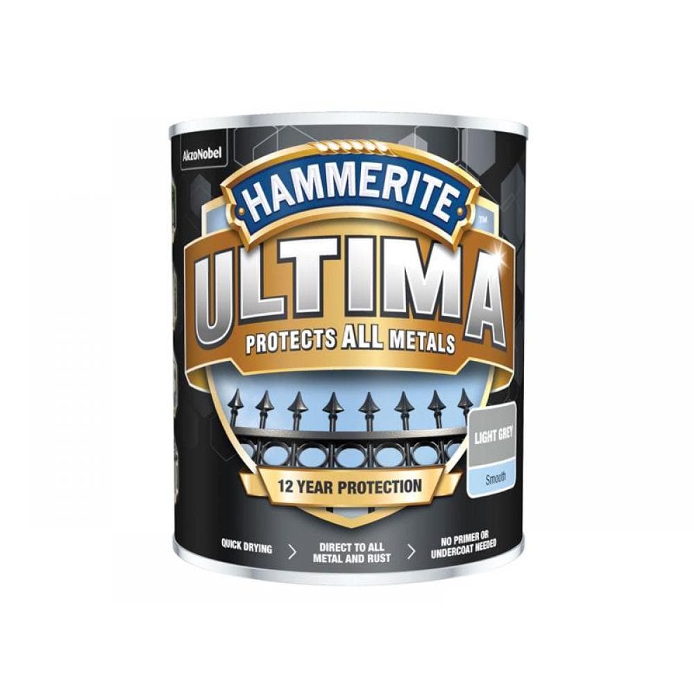 Hammerite 5362528 Ultima Metal Paint Smooth Light Grey 750Ml