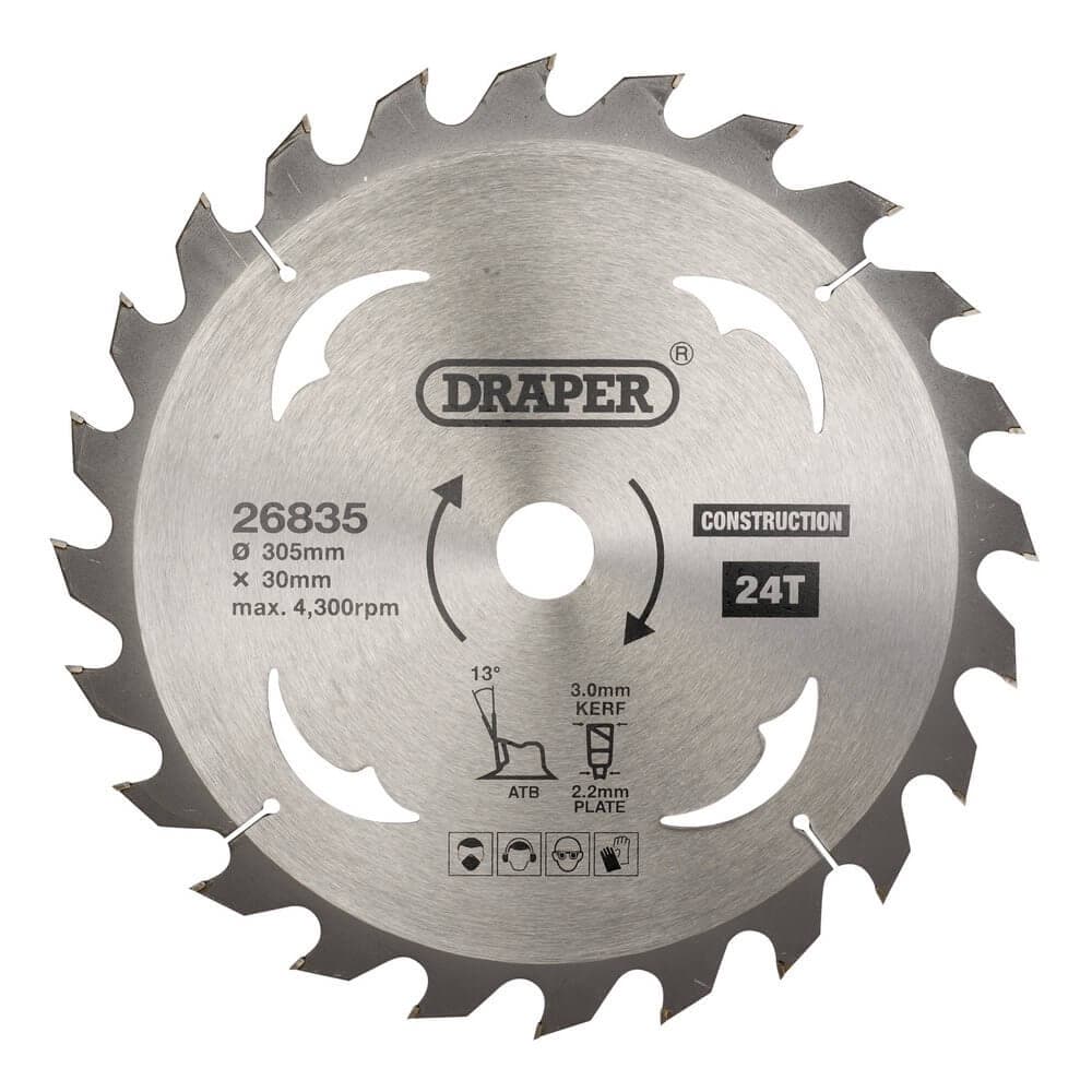 Draper 26835 Tct Construction Circular Saw Blade 305 X 30Mm 24T each 1