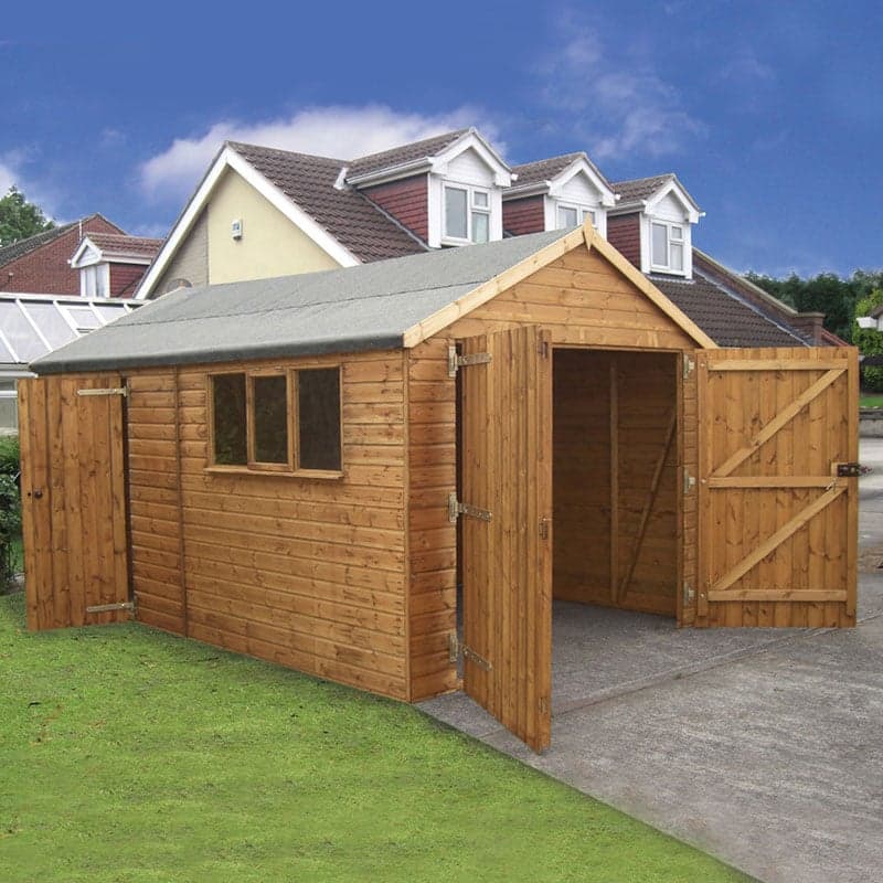 18' x 10' Traditional Deluxe Shiplap Apex Wooden Garage / Workshop Shed (5.5m x 3.05m)
