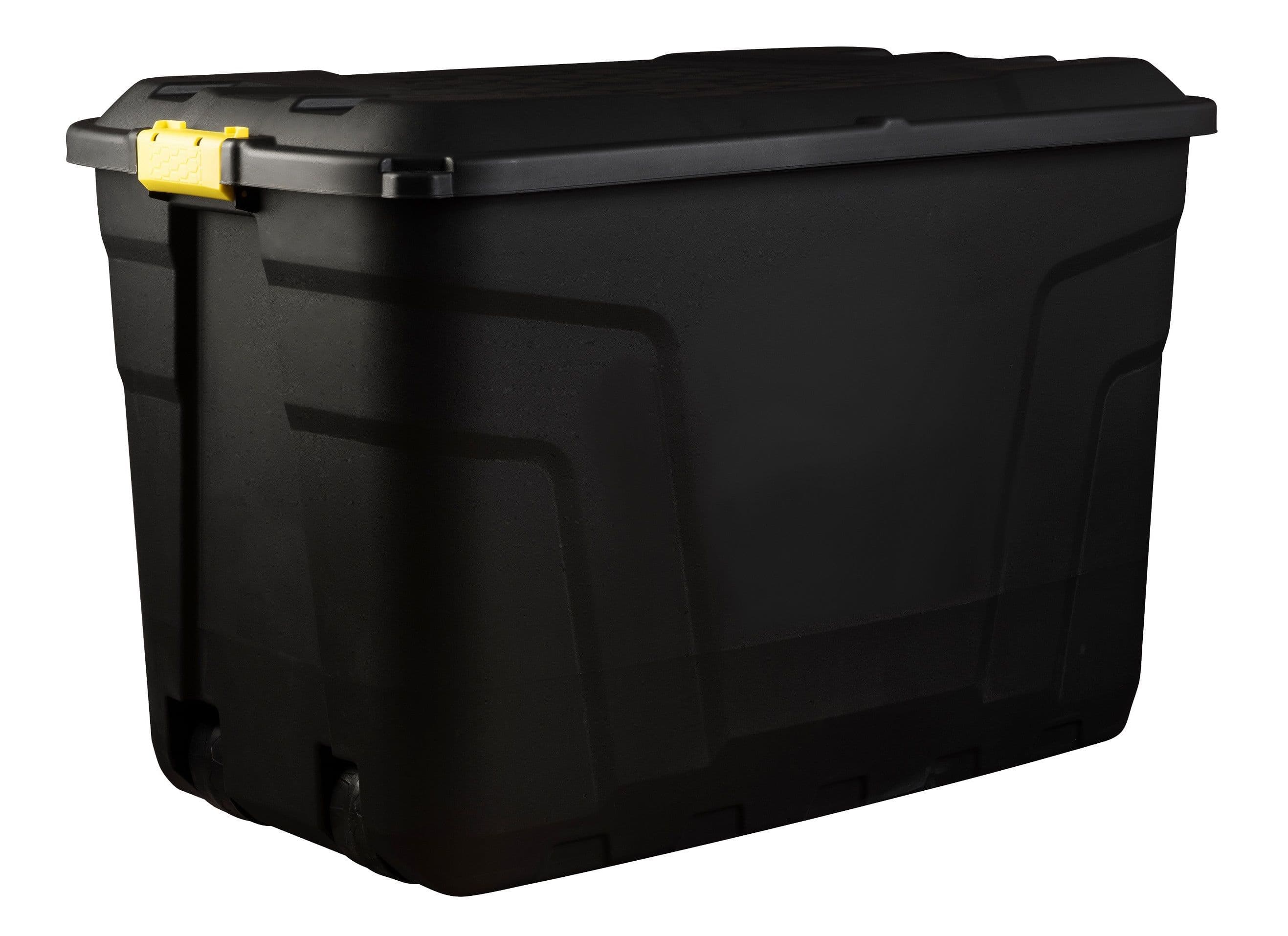 190L Heavy Duty Plastic Storage Box with Wheels and Lockable Lid – Black Original Organics