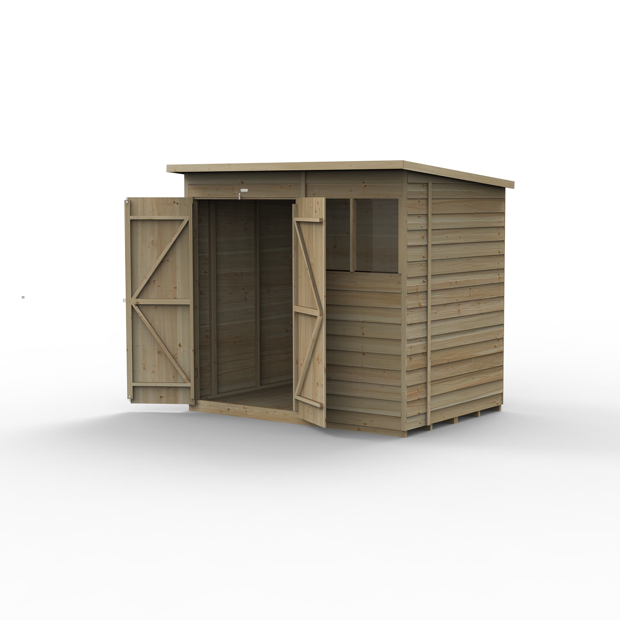 4LIFE Pent Shed 7 x 5 - 2 Windows - Double Door