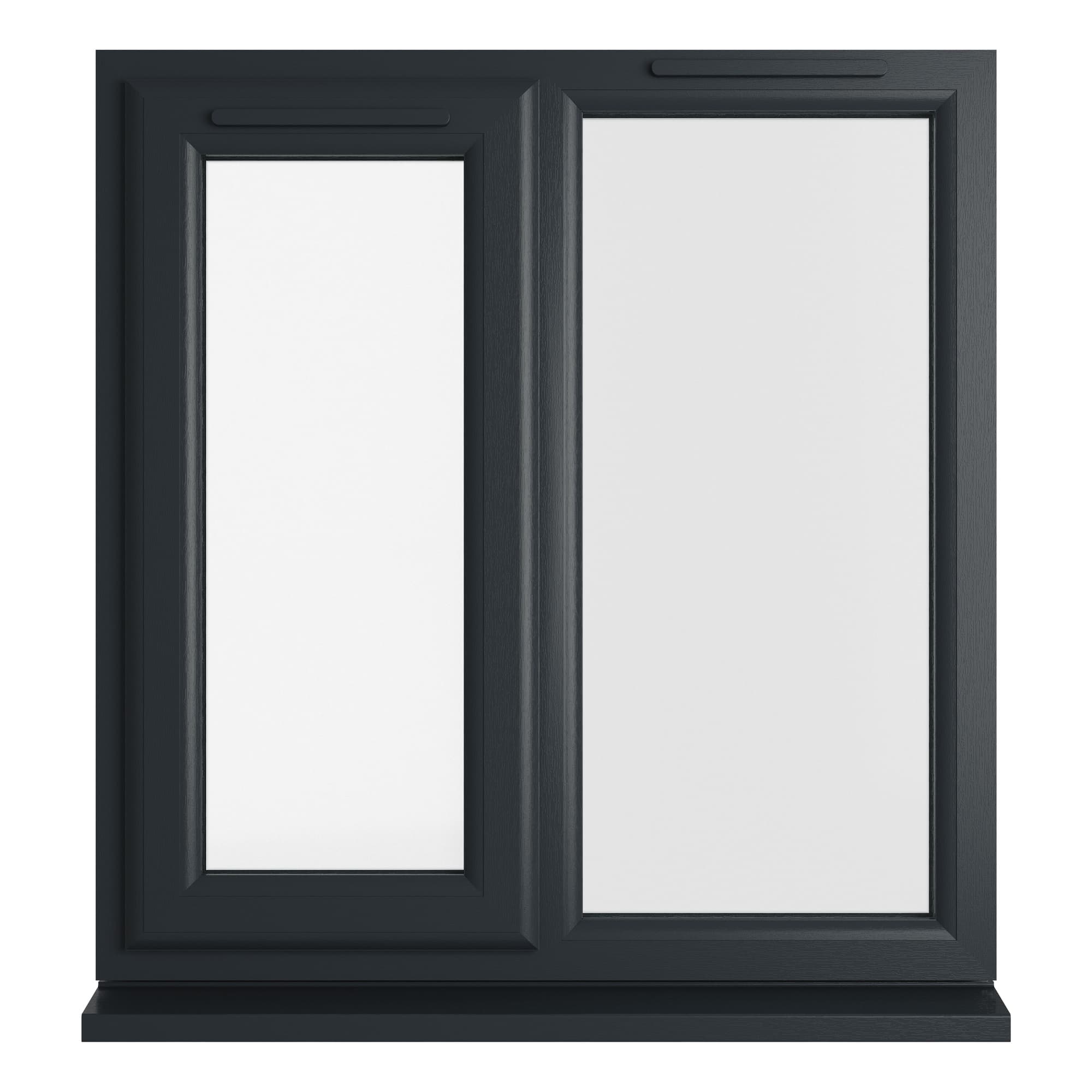 Crystal Double Glazed uPVC Grey/White Window Left Hung 905mm x 965mm Clear