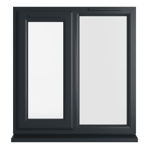 Crystal Double Glazed uPVC Grey/White Window Left Hung 905mm x 965mm Clear