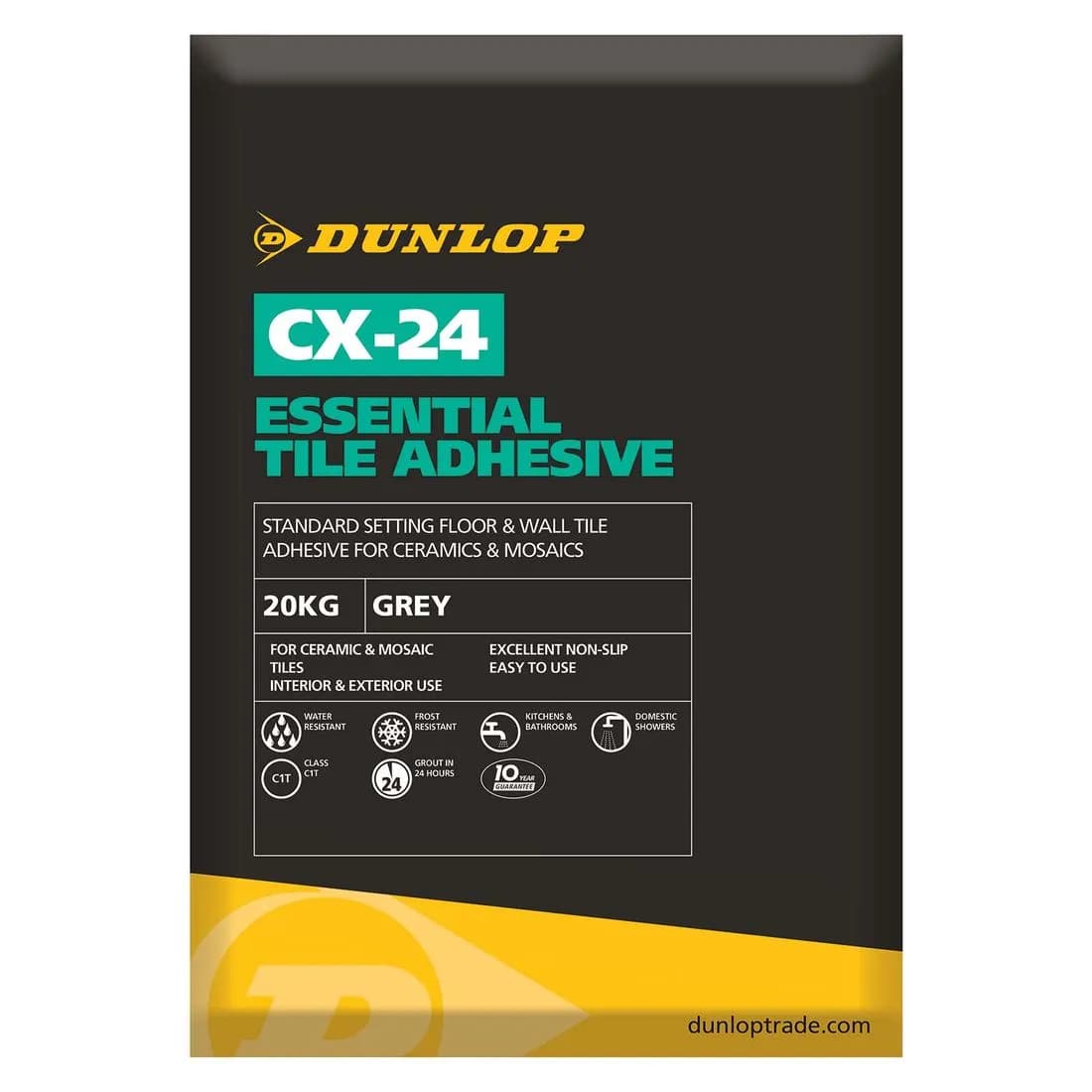 Dunlop Cx-24 Essential Tile Adhesive Grey 20Kg