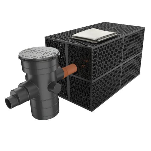 Rainsmart 24 Tonne Soakaway Crate Set Flat-Packed with Silt Trap & Lid - 1 Cubic Metre Kit