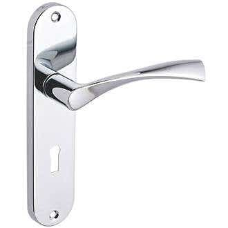 Marvel Lever Lock Door Handle - Polished Chrome - Pair - Designer Levers
