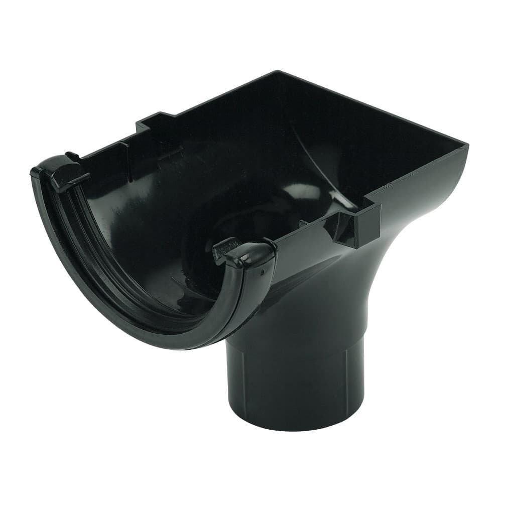 Floplast 112Mm Black Stopend Outlet RO2B