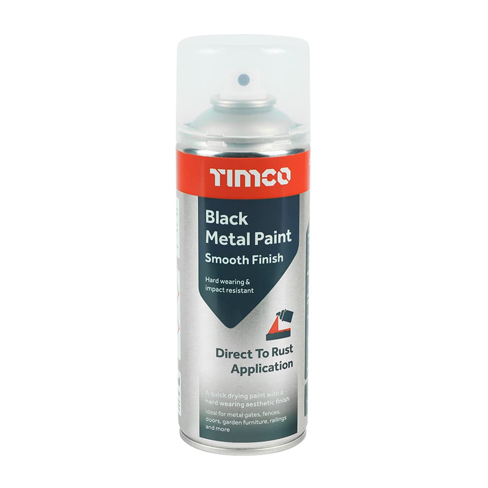 Timco 237006 Black Metal Paint - Smooth Finish 380Ml Can 1