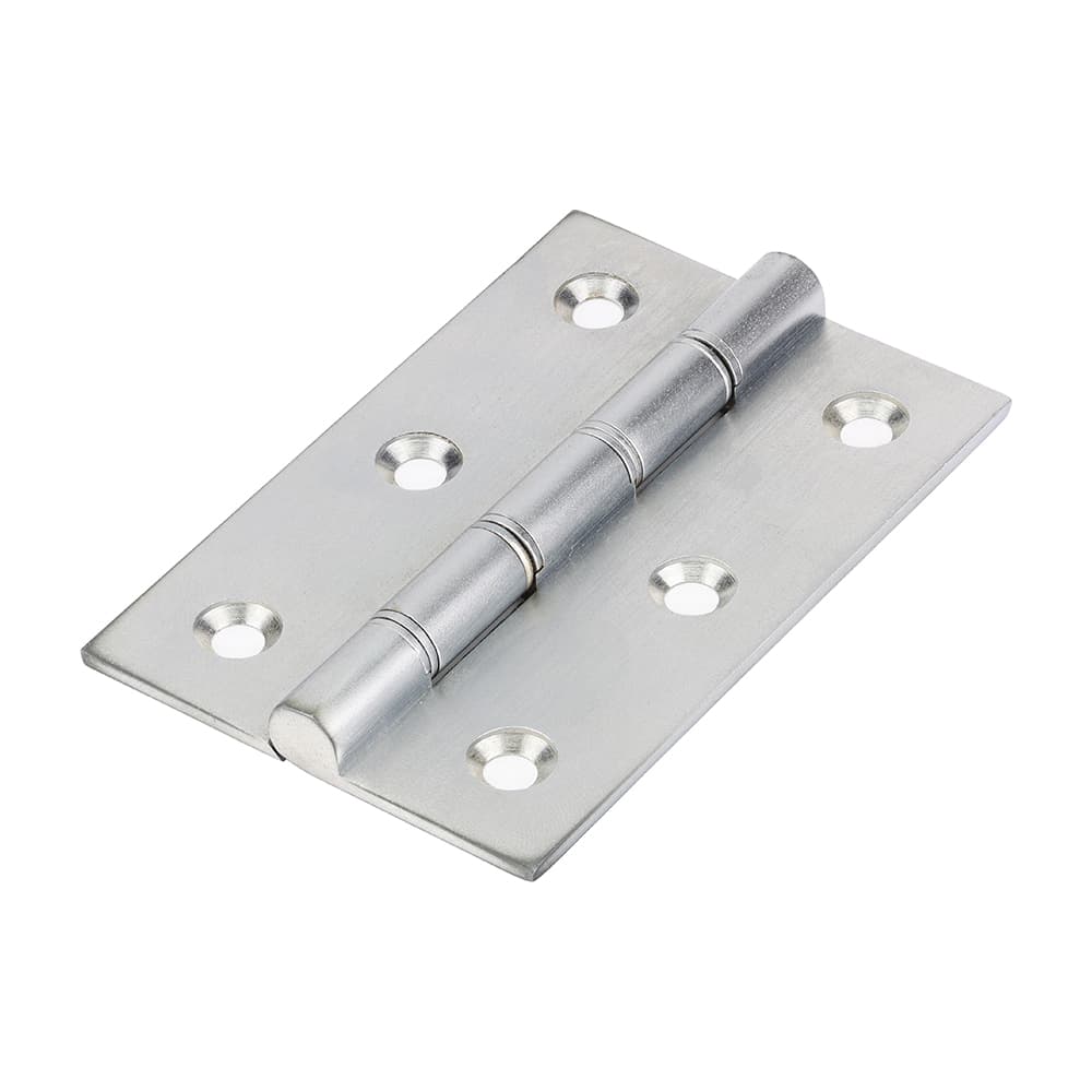 Timco 234426 Double Steel Washered Hinges - Solid Brass - Satin Chrome 76 X 50